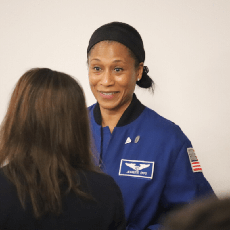 Jeanette Epps Talking with Staff